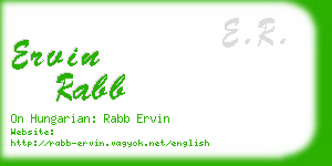 ervin rabb business card